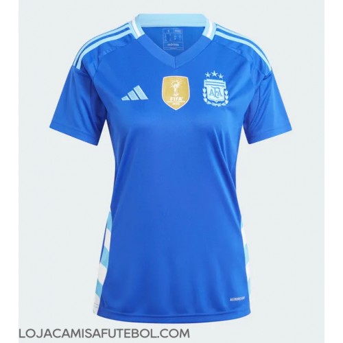 Camisa de Futebol Argentina Equipamento Secundário Mulheres Copa America 2024 Manga Curta